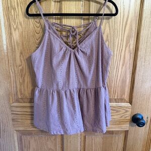 Maurices Lace-Up Dusty Pink Camisole